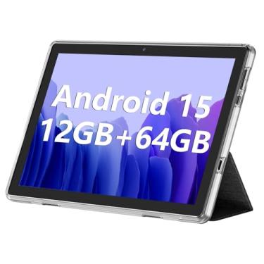 Imagem de Tablet Android, 10,1 polegadas, tablets Android 14, 6 GB RAM, 64 GB ROM, expansão de 1 TB, tela sensível ao toque 1280 x 800 IPS HD, bateria de 6000 mAh, Bluetooth, câmera dupla, GMS, WiFi (prata