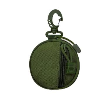 Imagem de Bolsa de moedas para uso ao ar livre, pequena carteira masculina com gancho removível, mini bolsa de moedas leve para caminhadas, escaladas, Verde