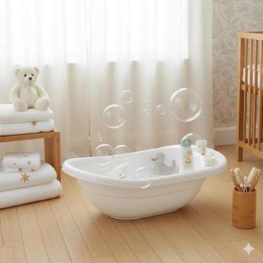 Imagem de Banheira Infantil 24L Bebe Baby com Ralo Plástica Leve Cores - Monte L
