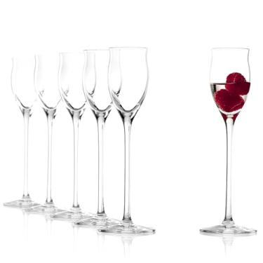 Imagem de Stölzle Lausitz Conjunto de 6 copos de licor, quatrófilos, 6 ml – Copos de shot elegantes com haste ideal para bebidas alcoólicas e bebidas alcoólicas – Copos Grappa feitos na Alemanha – Lava-louças e