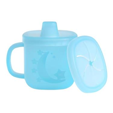 Imagem de HOMELIFE Copo Silicone Alça Dupla NT3 10oz Criança/Bebê Azul, Ideal para Bebês e Crianças