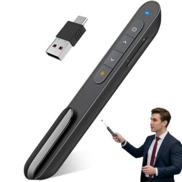 Imagem de Helcb Wireless Presenter Remote Presentation Clicker,RF 2.4GHz USB Presentation Pointer with Volume Control Slide PowerPoint Clicker for Computer Laptop Mac