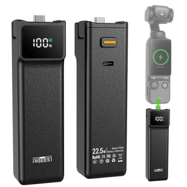 Imagem de NENNEN Alça de bateria Pocket 3 compatível com DJI Osmo Pocket 3 Creator Combo, com tela digital, bateria embutida de 5000 mAh, rosca reservada de 1/10.2 cm