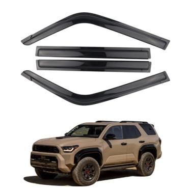 Imagem de SAOKNCE 4 protetores de chuva extra duráveis com fita adesiva para Toyota 4Runner 2025 2026, defletores de janela, viseiras de janela (preto moke)