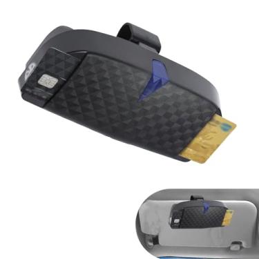 Imagem de Shakas Estojo para óculos de sol para carro, interruptor de pular, captador com uma mão, suporte de bilhete para óculos de sol, acessório de montagem com clipe traseiro, serve na maioria dos carros