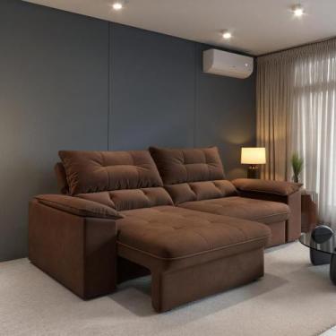 Imagem de Sofá Ravena Retrátil e Reclinável 3 Lugares 2 assentos Suede 200cm - C