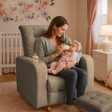 Imagem de Poltrona De Balanço Base Com Puff Gloria Cacau