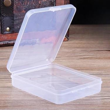 Imagem de 2 mini caixas de armazenamento de plástico, caixa de embalagem de joias transparente, à prova de poeira, durável, organizador de itens pequenos