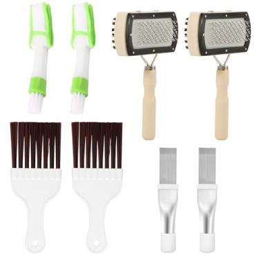 Imagem de MLYNZXJSY 8 peças escova de limpeza de barbatana condensadora versátil estilo sortido limpador de bobina CA para ar condicionado, geladeira automotivo