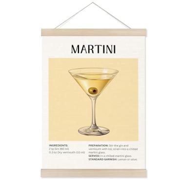 Imagem de Welshower Moldura de cabide de pôster Dirty Martini Bar, presentes para amantes de coquetéis, arte de parede de coquetel de Martini, decoração para bar, bar, bar, lounge, cozinha, casa, quarto