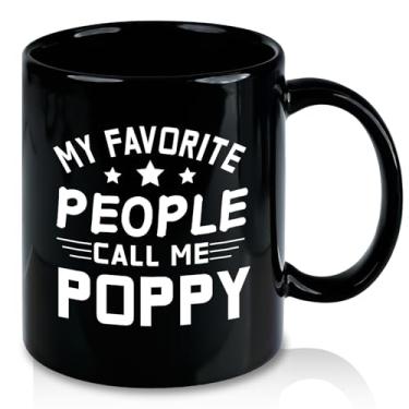 Imagem de Slugeren Grandpa Gifts, My Favorite People Call Me Poppy Coffee Mug, Dia dos Pais, presente de Natal para avô, pai, avô, homens, ele, de netos, 325 ml