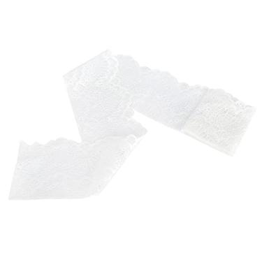 Imagem de Fita de renda de nylon decorativa com padrão de onda unilateral branco para decoração de presente suprimentos de costura 10 jardas de comprimento material de artesanato elástico