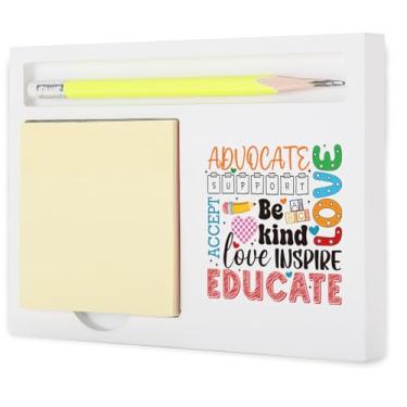 Imagem de Presente de mesa de agradecimento ao professor, suporte para notas educate inspire love support para sala de aula conselheiro mentor, suporte para notas de presente de apreciação de aposentadoria de