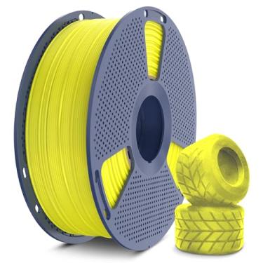 Imagem de SUNLU TPU Filamento, 1 kg 95A TPU flexível filamento impressora 3D 1,75 mm precisão dimenonal +/- 0,03 mm, alta liquidez, bobina de 1 kg (2,2 lbs), filtro TPU para impressora 3D FDM, TPU amarelo
