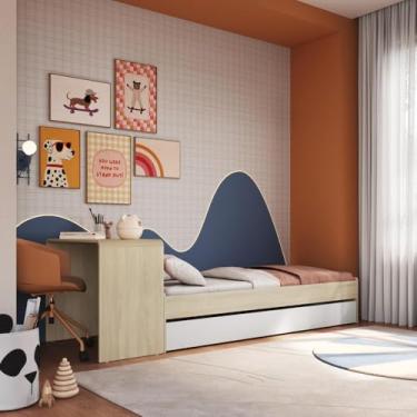 Imagem de Cama Infantil Montessoriana com Cama Auxiliar e Escrivaninha Integrada
