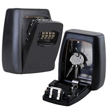 Imagem de SEPOX Suporte de parede para chaveiro, cofre portátil para chaves com combinação de 4 dígitos para ambientes internos ou externos, comporta até 5 chaves de espaço grande para chaves de carro