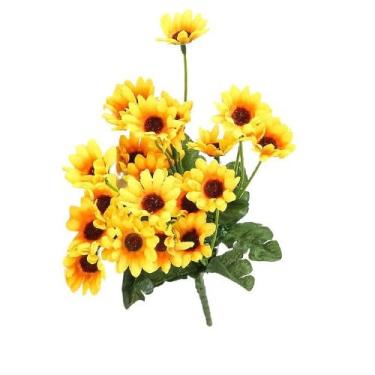 Imagem de Buquê de Girassol artificial com 22 flores para decoração de casamento, festas, ambientes de casa (1)
