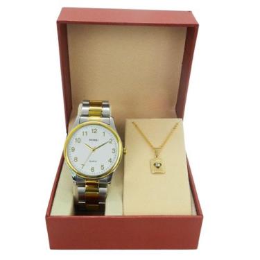 Imagem de Relógio Feminino Skmei Analógico SK001 Prata e Dourado