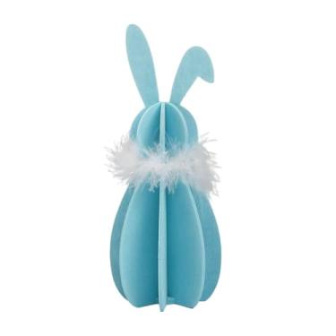 Imagem de Fenteer Decoração de Páscoa: Estatueta de de Madeira, Centro de Mesa, Placa de Madeira com da Páscoa para Entrada, Azul