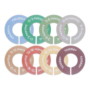 Imagem de YWJLQH 8 divisórias para armário de bebê, organizador de berçário, prateleiras portáteis para roupas, cabides para armários e malas, Cores de Macaron