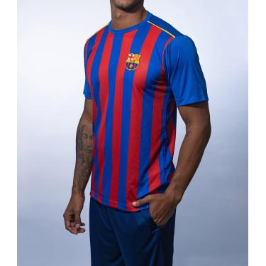 Imagem de Camiseta Masculina Dry Fit Barcelona Azul/Vermelho G