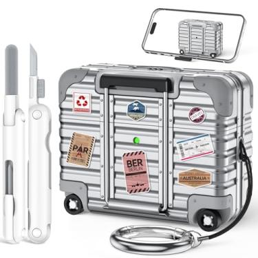 Imagem de Capa para AirPods Pro 3 2025 com trava e suporte de telefone, capa fofa e engraçada para AirPods Pro 3ª geração com kit de limpeza e chaveiro, capa rígida para Air Pods Pro 3 para mulheres e homens