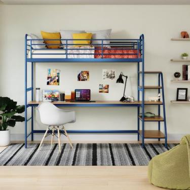 Imagem de Cama Alta com Escrivaninha Multifuncional em Aço Carbono Tubular Teko 