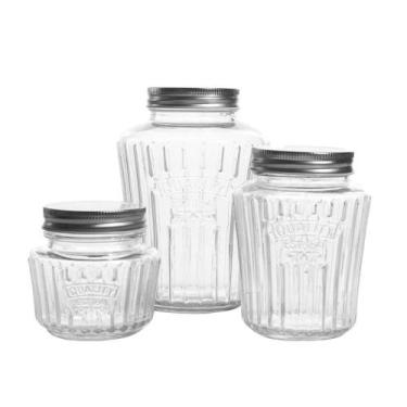 Imagem de Kit 3 Potes de Vidro com Tampa Fratelli 280 480 980ml