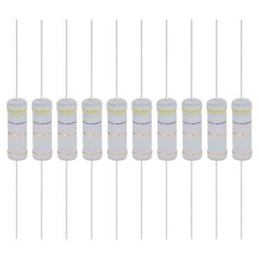 Imagem de YOKIVE 10 unidades de resistores de filme de óxido metálico de 4,7 ohm e 5 watts, 5% de chumbo axial de resistor de tolerância | À prova de chamas para circuitos eletrônicos DIY, projetos de áudio e