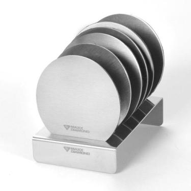 Imagem de Kit Suporte Apoio de Bolachas Redondas Copos-Inclinado em Inox - Maxx 