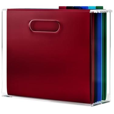 Imagem de CLASSIC ACRYLIC Organizador De Arquivos Para Mesa - Esta Caixa Armazenamento Acrílico É Ótima Organização Escritório Seu Moderno Porta-Revistas Um Ótimo Presente Casa/Espaço Trabalho
