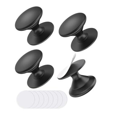 Imagem de Anobeyi Puxadores autoadesivos de gabinete, puxadores de gaveta autoadesivos de liga de alumínio para armários de cozinha, armários, cômodas, armários, portas de vidro deslizantes - instalação de