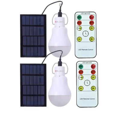 Imagem de Lâmpada solar portátil recarregável com sensor de luz de controle remoto para acampamento, caminhada, jardim, pátio, emergência, galinheiro