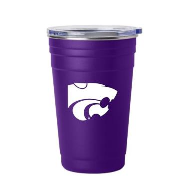 Imagem de Logo Brands NCAA Kansas State Wildcats 623.7 g Copo de porta traseira de aço inoxidável - Parede dupla selada a vácuo durável para bebidas quentes e frias, perfeito para dias de jogos e festas