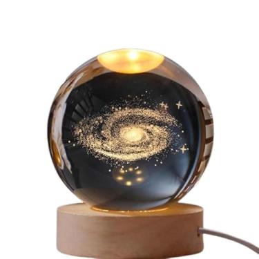 Imagem de Luminária Decorativa LED 3D em Forma de Globo Sistema Solar Via Lactea Bola de Cristal 3D Iluminação Decorativa (galaxia)