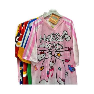 Imagem de Camiseta Hello Kitty Com Decote Em V Para Mulheres E Homens, Leve, Res