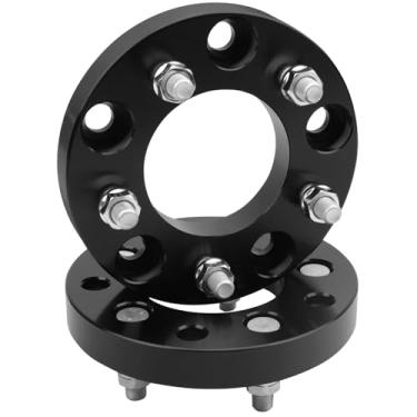 Imagem de IRONTEK Adaptadores de roda 5x5 a 5x5.5 aptos para Ford F150 1975-1996, para Ford Bronco/E-150, para Jeep CJ5 CJ6 CJ7, para Ram 1500/carregador/W150, espaçadores de passo de rosca forjada de 2.5 cm 1