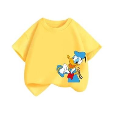Imagem de Camisetas Infantis De Verão Disney Donald Duck Com Estampa De Desenho 