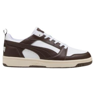 Imagem de Tênis Casual Masculino Puma Rebound V6 Low Original, 40, Branco, Marro