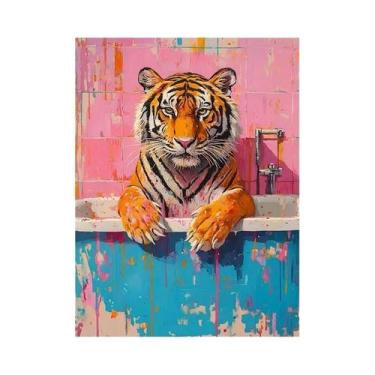 Imagem de Arte De Parede Em Lona Com Impressões Abstratas De Animais Coloridos C