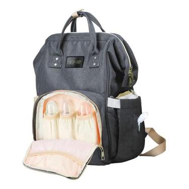 Imagem de Mochila Maternidade Bolsa Mamãe Bebê Lovely Baby Cinza - Unik Toys