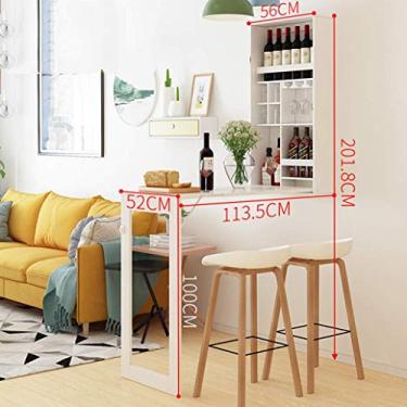 Imagem de Mesa de mesa dobrável de madeira de pinheiro, bancada de trabalho com área de armazenamento, bloco dobrável, economia de espaço, dobrável, conversível, multifuncional, computador, escrita, jantar