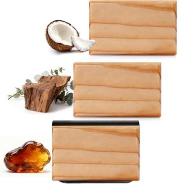 Imagem de Aromatizador de carro - Aromatizador de ar de madeira - Refil de aroma variado de cabana âmbar de teca - Ambientadores naturais de longa duração - Clipe incluído