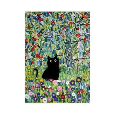 Imagem de Pintura Em Tela De Gato Preto De Claude Monet, Arte De Parede Para Sal