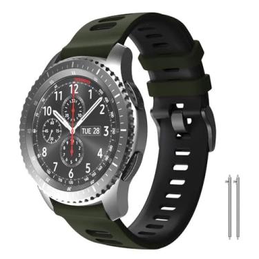 Imagem de SKXMOD Para Gear S3 Frontier/Classic Galaxy Watch de 46 mm, pulseira de substituição de silicone macio de 22 mm para Gear S3 Frontier/S3 Classic/Galaxy Watch 3 de 45 mm/Ticwatch Pro S2/E2 (verde