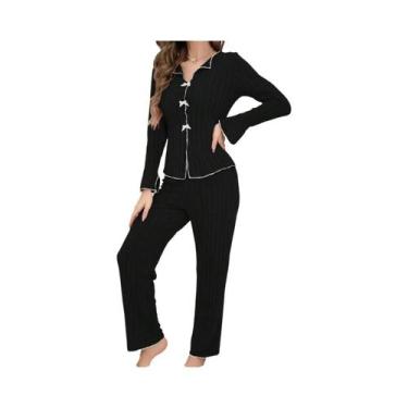 Imagem de Conjunto De Pijama Feminino De Manga Longa Para O Verão, Roupas De Dor