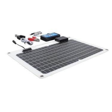 Imagem de Generic Carregador de Bateria de Painel Solar de Silício Monocristalino de 100 W Com Controlador 100A para Carregamento Eficiente Em Ambientes de Trailer e Barco
