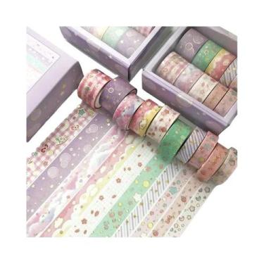 Imagem de Conjunto De Fita Washi Kawaii Retro 10 PCS Materiais Escolares Papelar
