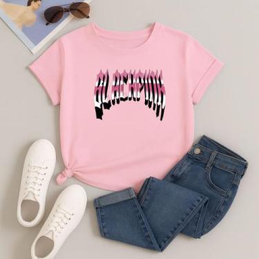 Imagem de Camiseta Estampada 100% Algodão Blackpink Letreiro 614 Manga Curta Lin