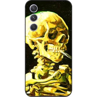 Imagem de Berkin Arts Compatível com Samsung Galaxy A55 5G Capa de Silicone Capa de Telemóvel Pós-Impressionismo (Caveira Vincent Van Gogh com Cigarro)